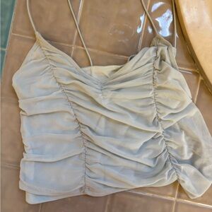 Forever 21 Light Gray Ruched Crop Top